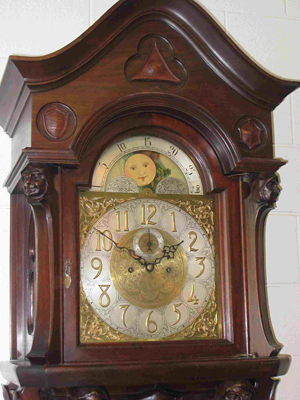 The expected top lot of the sale is this Herschede tubular chime hall clock, which is expected to bring $7,000-$15,000. Image courtesy of Gordon S. Converse & Co.